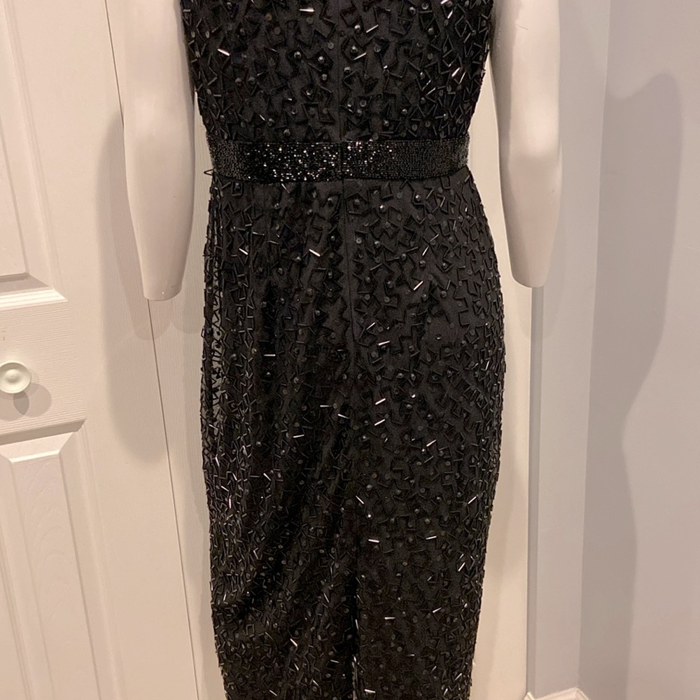 NWOT Mac Duggal geometric beaded cocktail midi - Picture 10 of 14